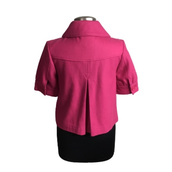 Tulle By Anthropologie Short Sleeve Pink Wool Blend Jacket 3 Top Buttons… - Picture 4 of 7
